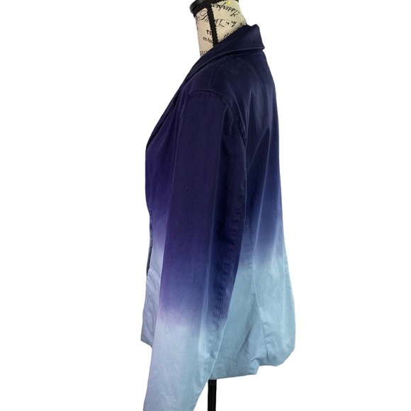 Boston Proper Womens Jacket Blazer Blue Ambre Polyester Lining US size 10 (M) - Picture 9 of 11